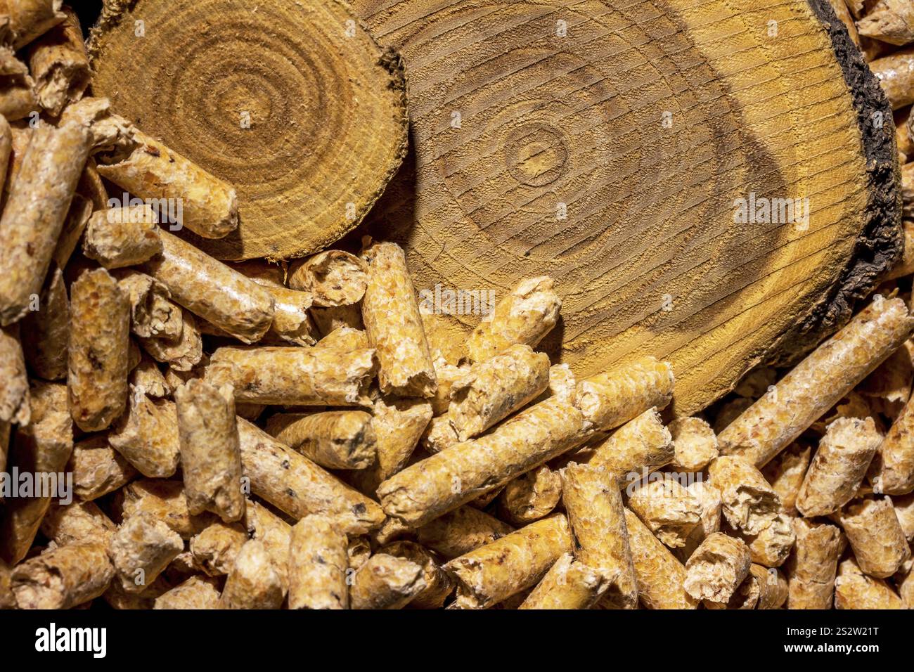 Pellet per il riscaldamento come fonte di energia alternativa. Riscaldamento ecologico Austria Foto Stock