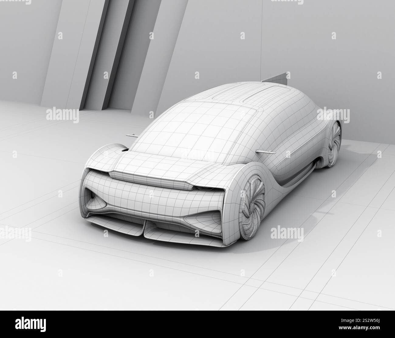 Argilla che rende l'immagine a reticolo di un veicolo elettrico Foto Stock