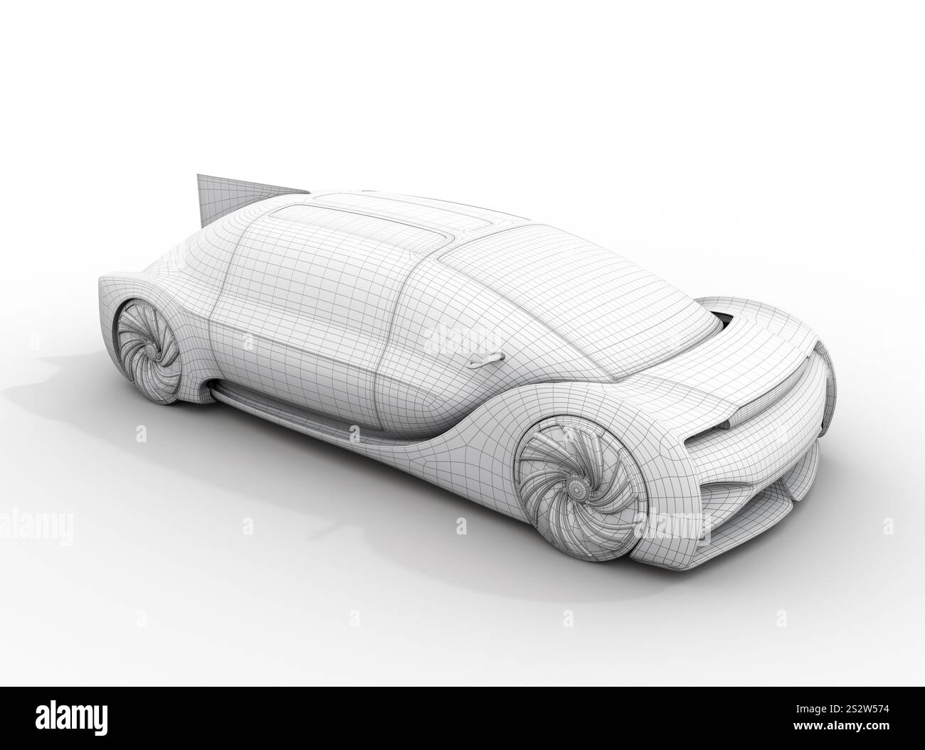 Argilla che rende l'immagine a reticolo di un veicolo elettrico Foto Stock