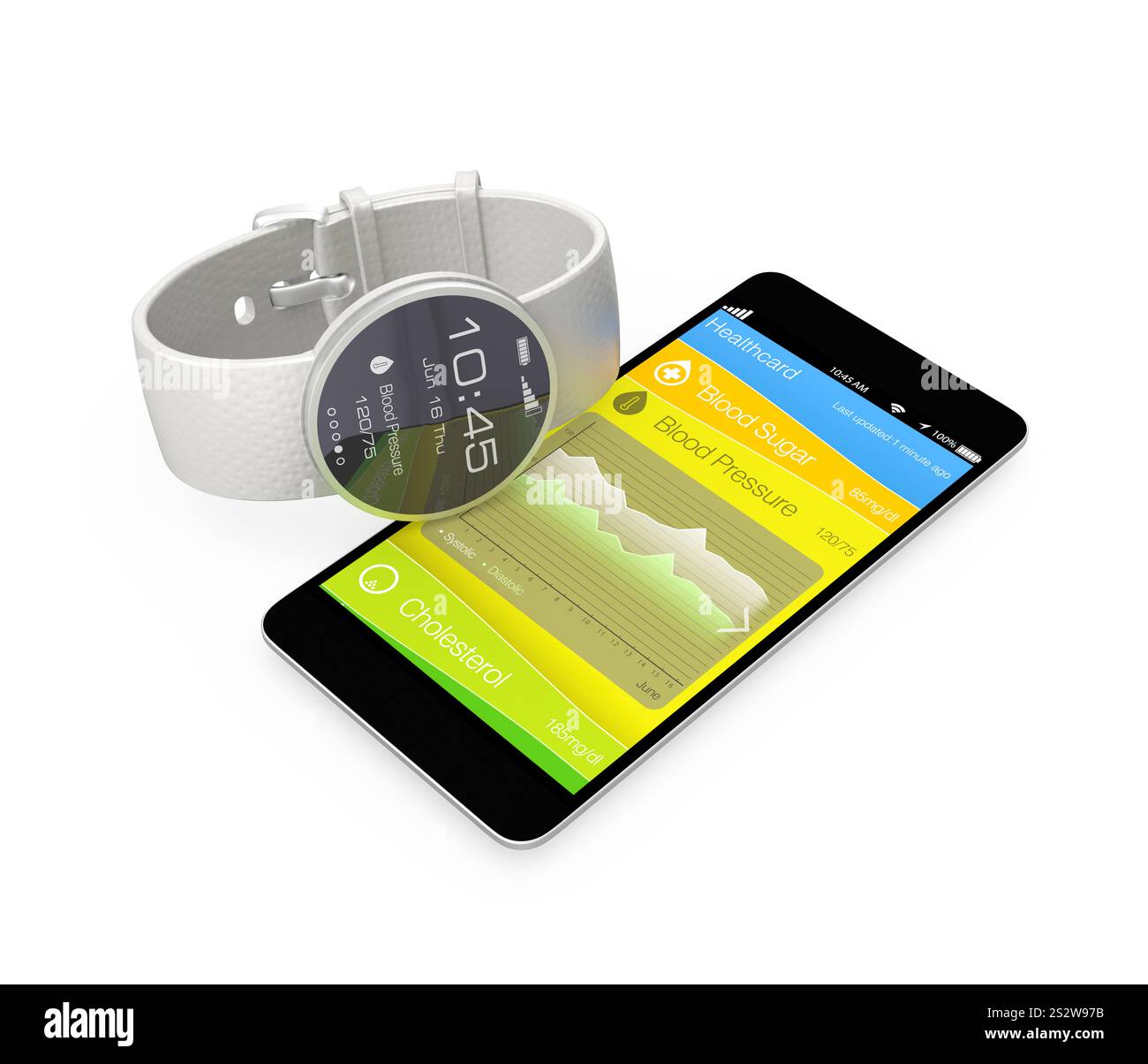App per la gestione della salute collegate agli smartwatch Foto Stock