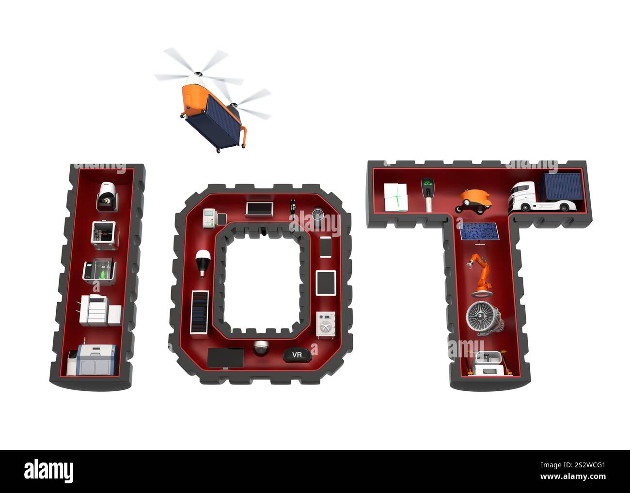 Concetto di Internet delle cose nel settore industriale Foto Stock