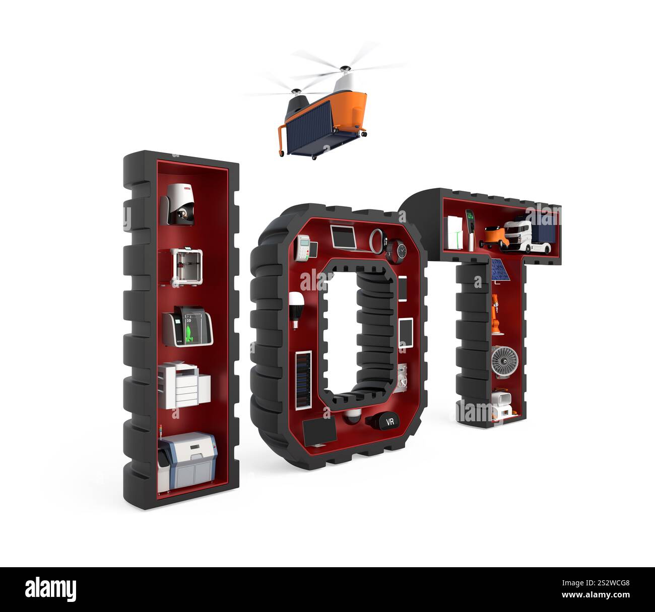 Concetto di Internet delle cose nel settore industriale Foto Stock