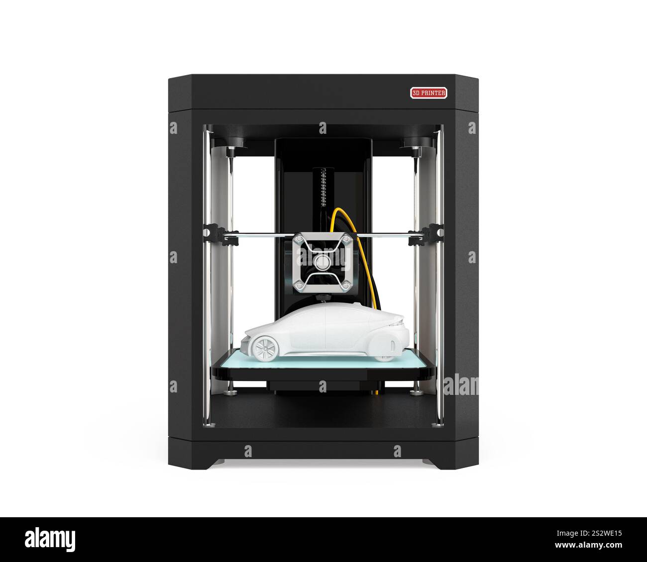 Immagine di una stampante 3D che emette un modello di un'auto Foto Stock