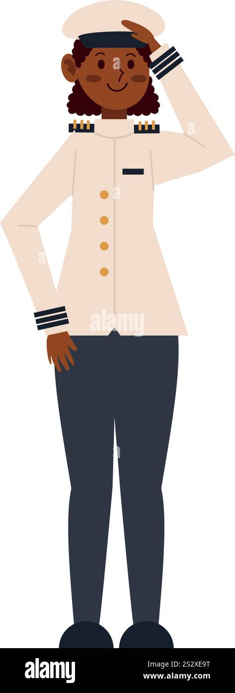 saluto donna ufficiale della marina Illustrazione Vettoriale