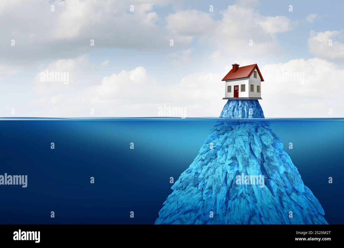 Il rallentamento del mercato immobiliare congelato e la crisi dell’accessibilità economica delle abitazioni, come il calo delle vendite immobiliari o il raffreddamento del mercato immobiliare e dell’Homeownersh Foto Stock