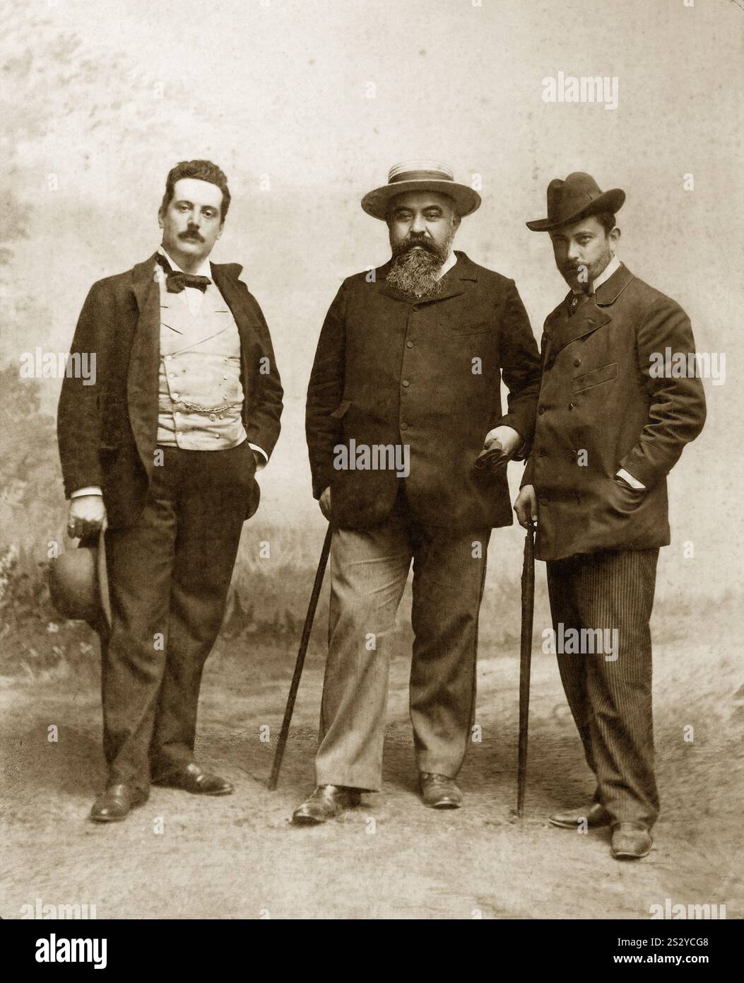 Giacomo Puccini (1858-1924) Giuseppe Giacosa et Luigi Ilica. Foto Stock