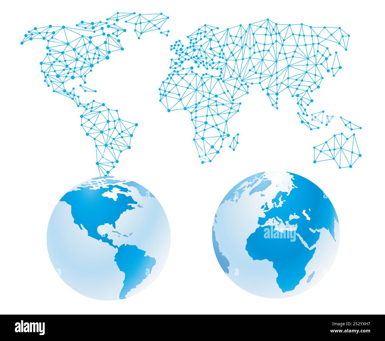 Illustrazione World Connections, Worldwide Together Foto Stock