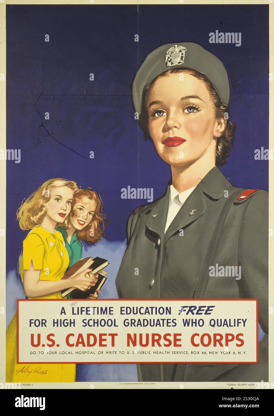 U.S. Cadet Nurse Corps - Medical and Prevention poster di propaganda vintage Foto Stock