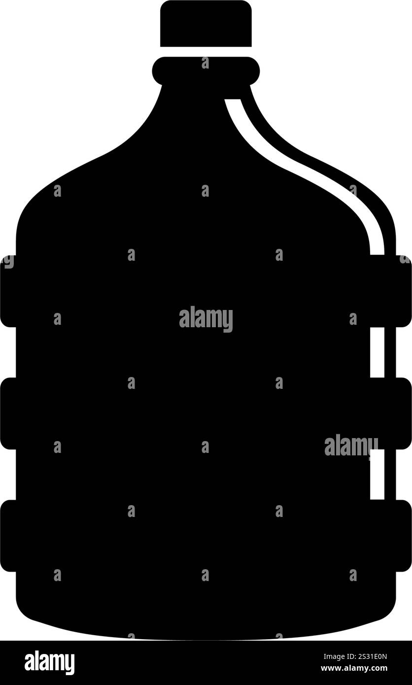 Icona con la silhouette nera di una bottiglia d'acqua in plastica. Illustrazione Vettoriale Icona con la silhouette nera di una bottiglia d'acqua in plastica. Illustrazione Vettoriale