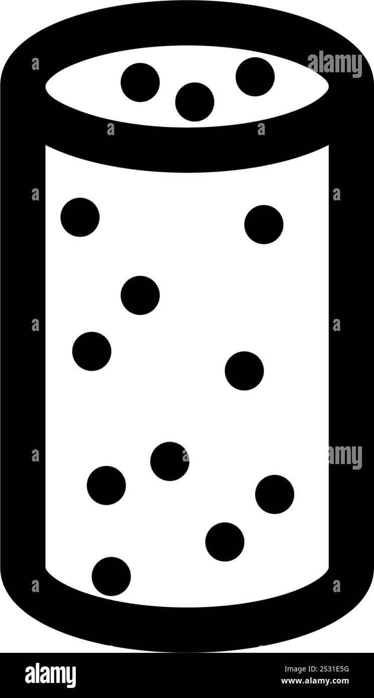 Semplice icona del sughero bianco e nero. Illustrazione Vettoriale