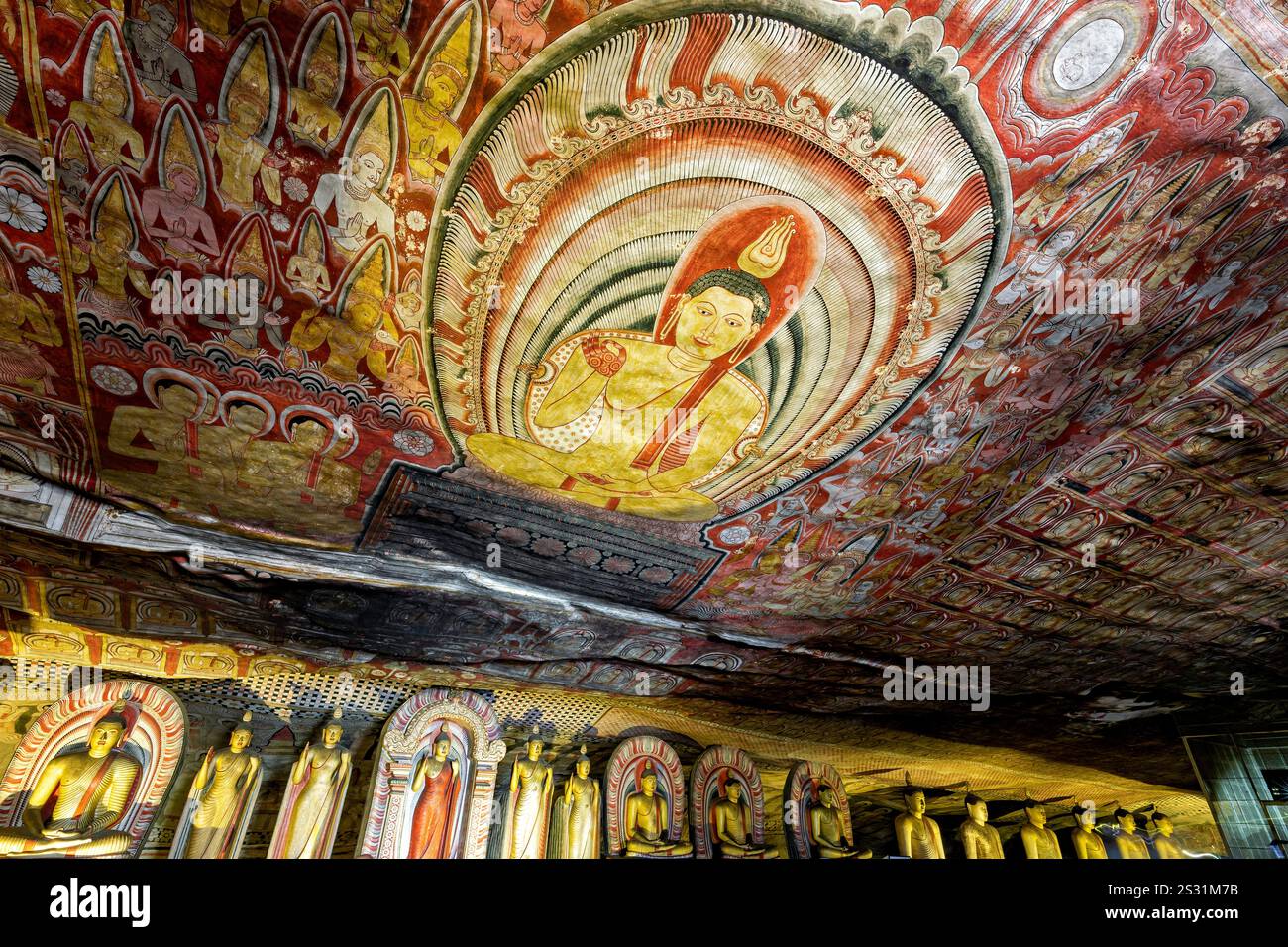 I templi grotta di Damulla in Sri Lanka Foto Stock