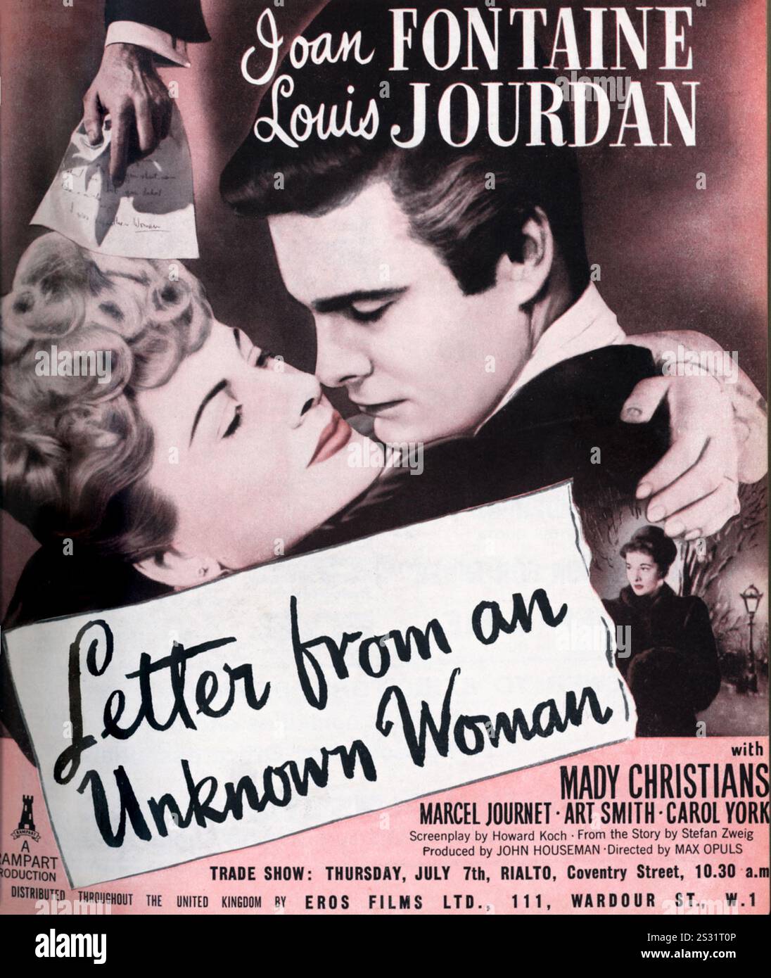 LETTERA DI UNA DONNA SCONOSCIUTA data: 1948 Foto Stock