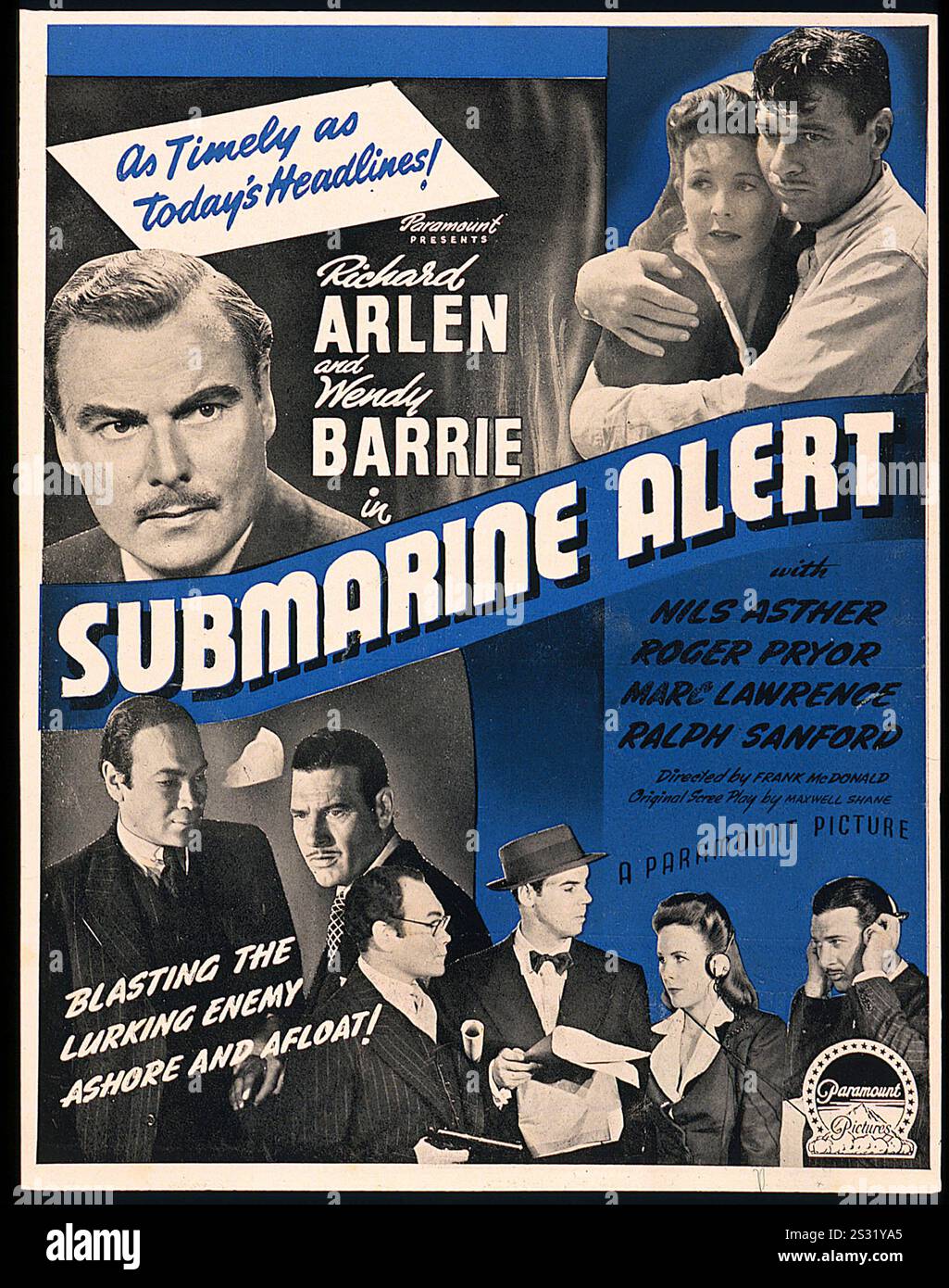 Avviso di sottomarino data: 1943 Foto Stock