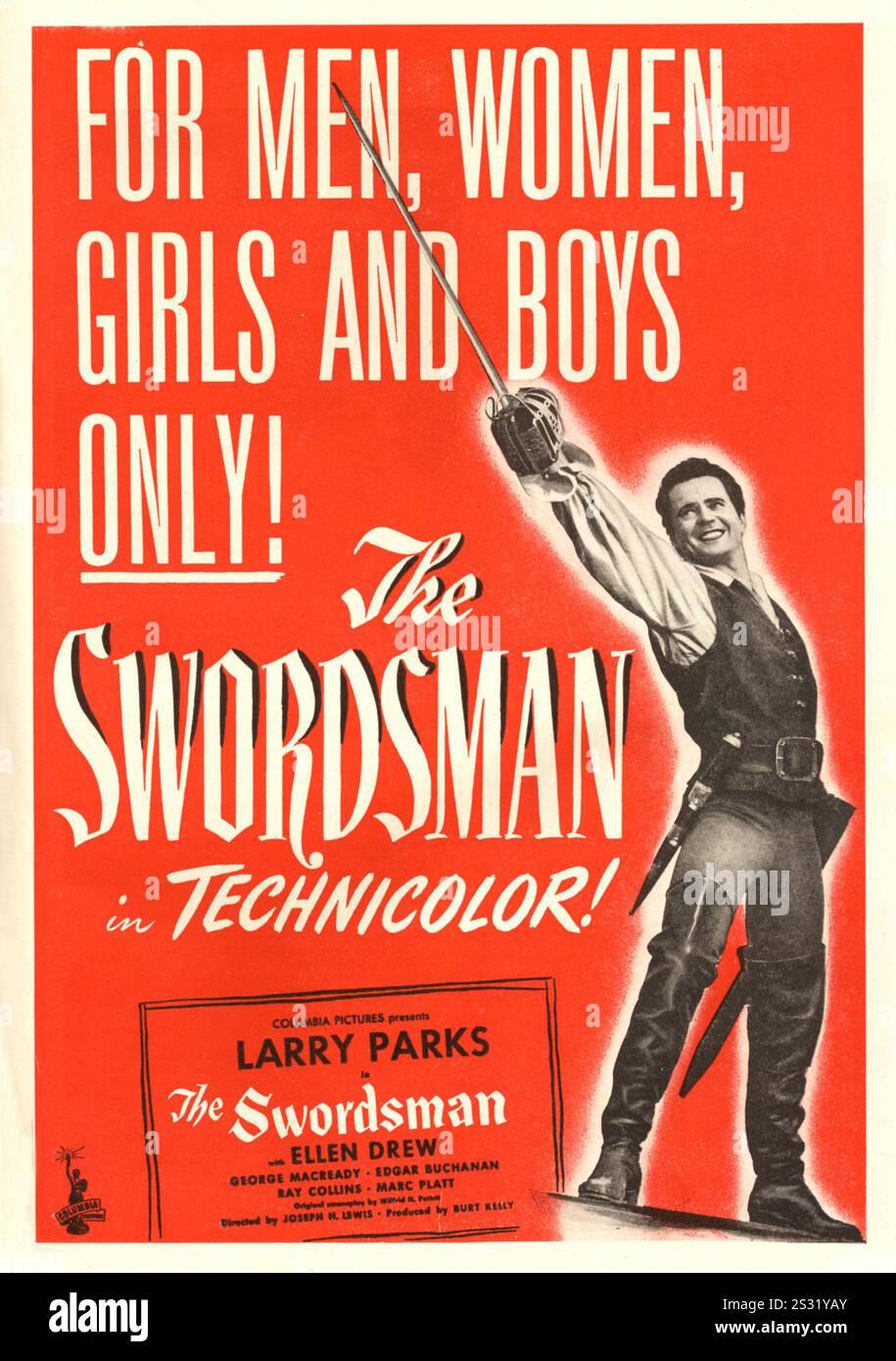 LO SPADACCINO DIRETTO DA JOSEPH H LEWIS IN TECHNICOLOR CON LARRY PARKS POSTER DALL'ARCHIVIO RONALD GRANT PY248/11 LO SPADACCINO DIRETTO DA JOSEPH H LEWIS IN TECHNICOLOR CON LARRY PARKS data: 1948 Foto Stock
