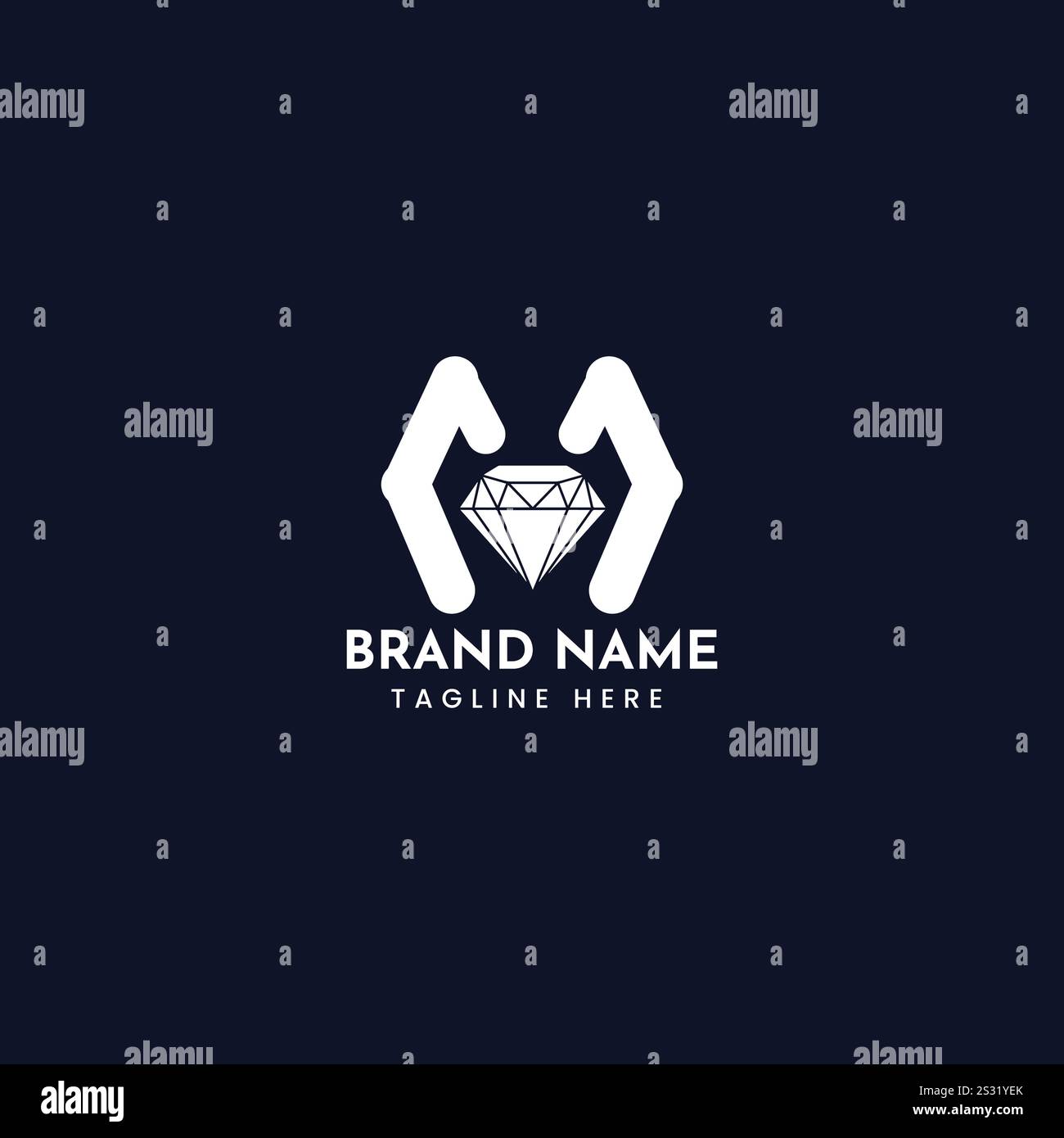 Logo Letter M e Diamond Illustrazione Vettoriale
