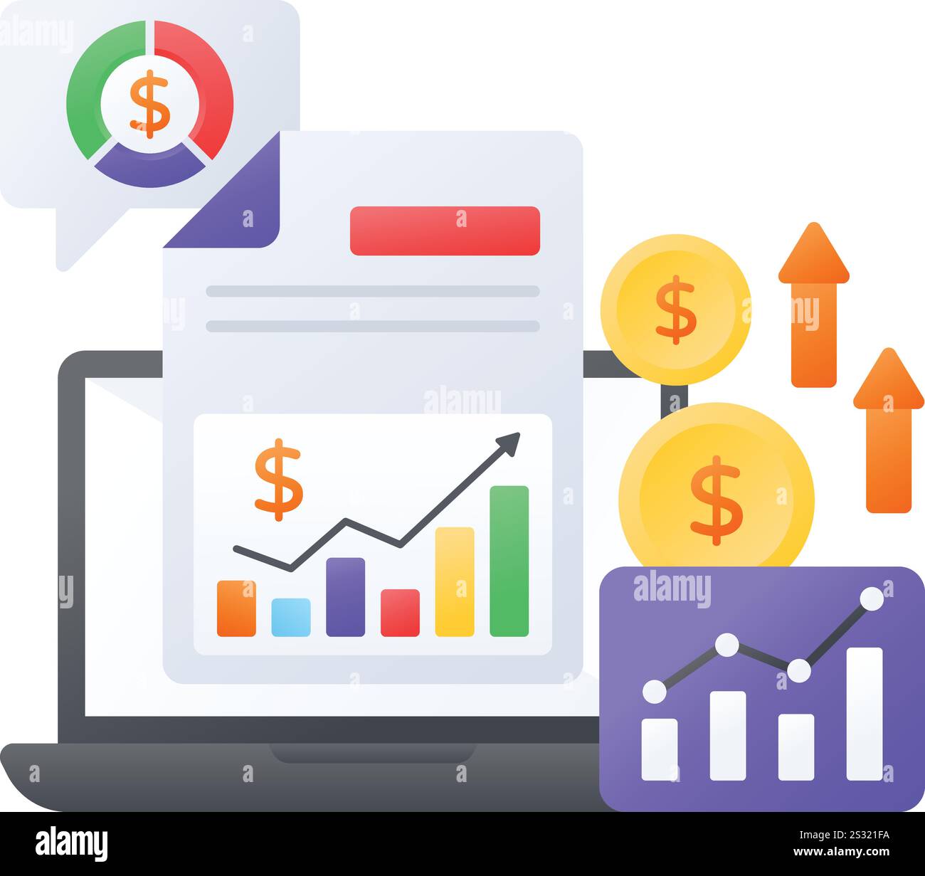 Concetto di landing page ad alta conversione, seo ottimizzato rapporto di conversione design di icone a colori vettoriali, servizio di hosting Web Symbol, Computing Machines Sign Illustrazione Vettoriale