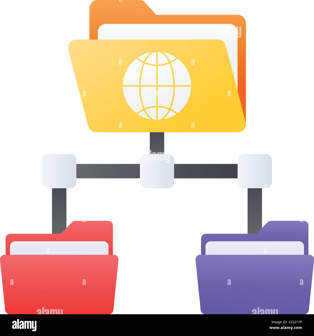 Concetto di applicazione Web file Folder Manager, Directory di navigazione progettazione di icone vettoriali a colori online, servizio di hosting Web Symbol, Computing Machines Sign Illustrazione Vettoriale