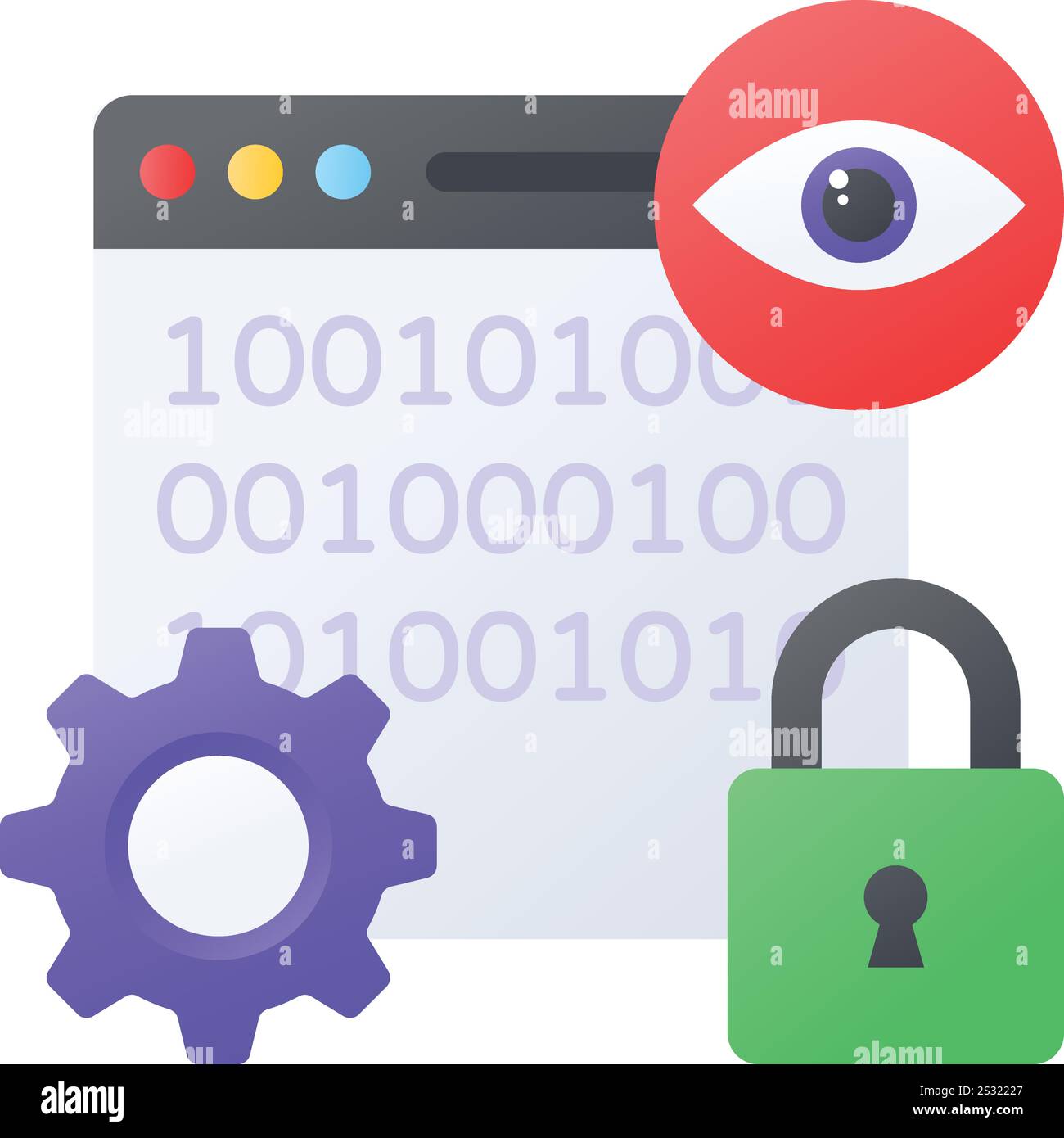 Anteprima del concetto di file e codice sorgente, progettazione vettoriale del sistema di controllo delle versioni distribuite, servizio di hosting Web Symbol, computer Sign Illustrazione Vettoriale