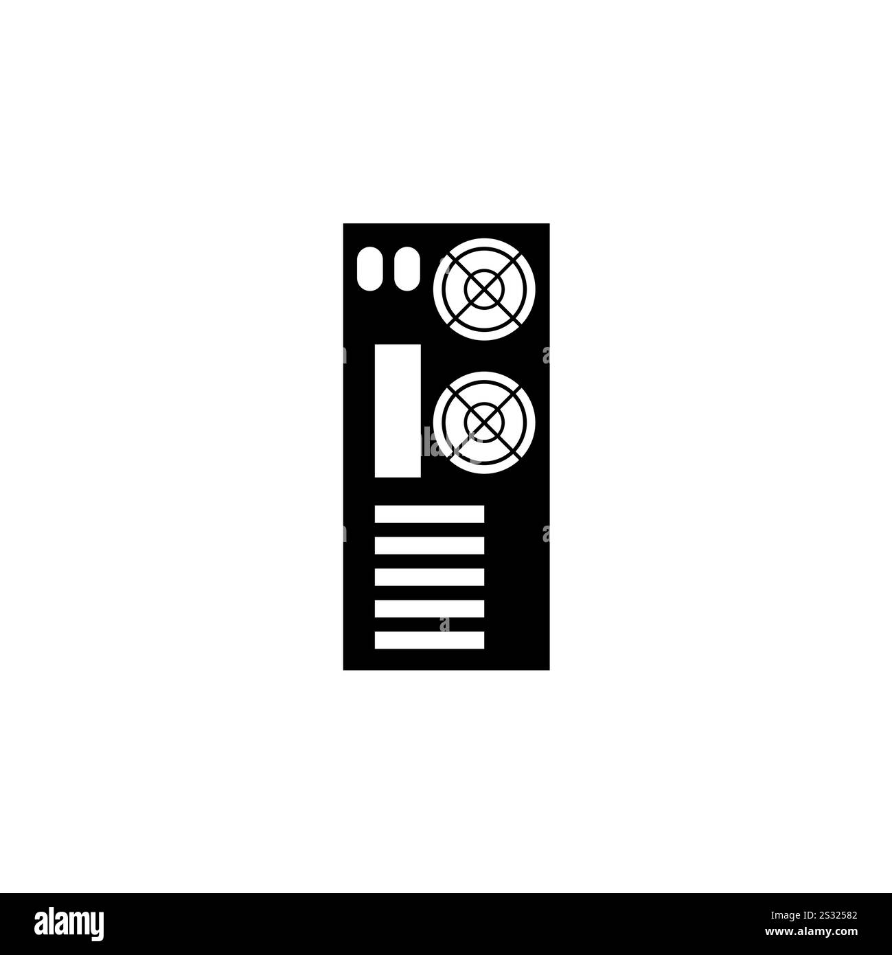 Alimentatore per PC, UPS, stabilizzatore per computer icona vettoriale piatta solida isolata su sfondo bianco. Illustrazione Vettoriale