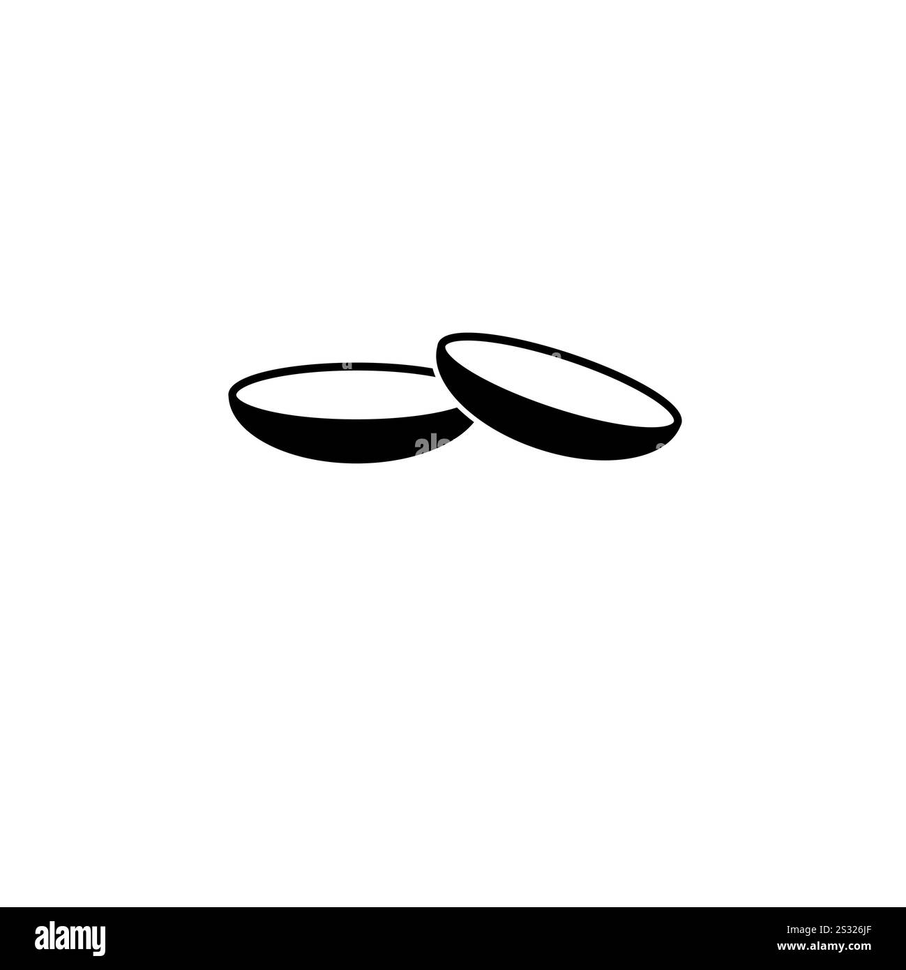 Lente ottica a contatto oculare, icona del vettore piatto solido per oftalmologia isolata su sfondo bianco. Illustrazione Vettoriale