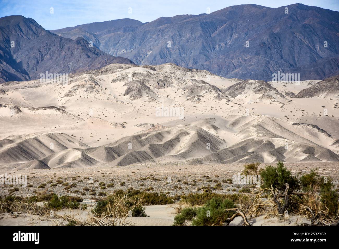 Le dune della provincia di Catamarca, città di Fiambala. Situato tra la montagna. Il movimento del vento nella sabbia con splendide formazioni Foto Stock