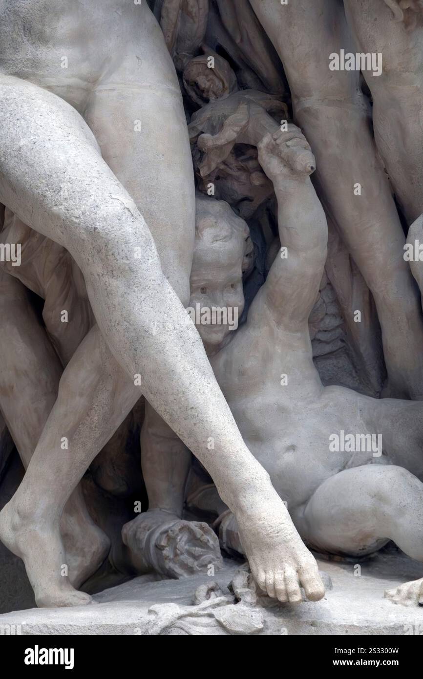 L'Amour à la folie dettaglio tratto dalla scultura la Danse 1868 di Jean-Baptiste Carpeaux originariamente fuori dall'edificio dell'Opera Garnier ora nel Musee d'Orsa Foto Stock