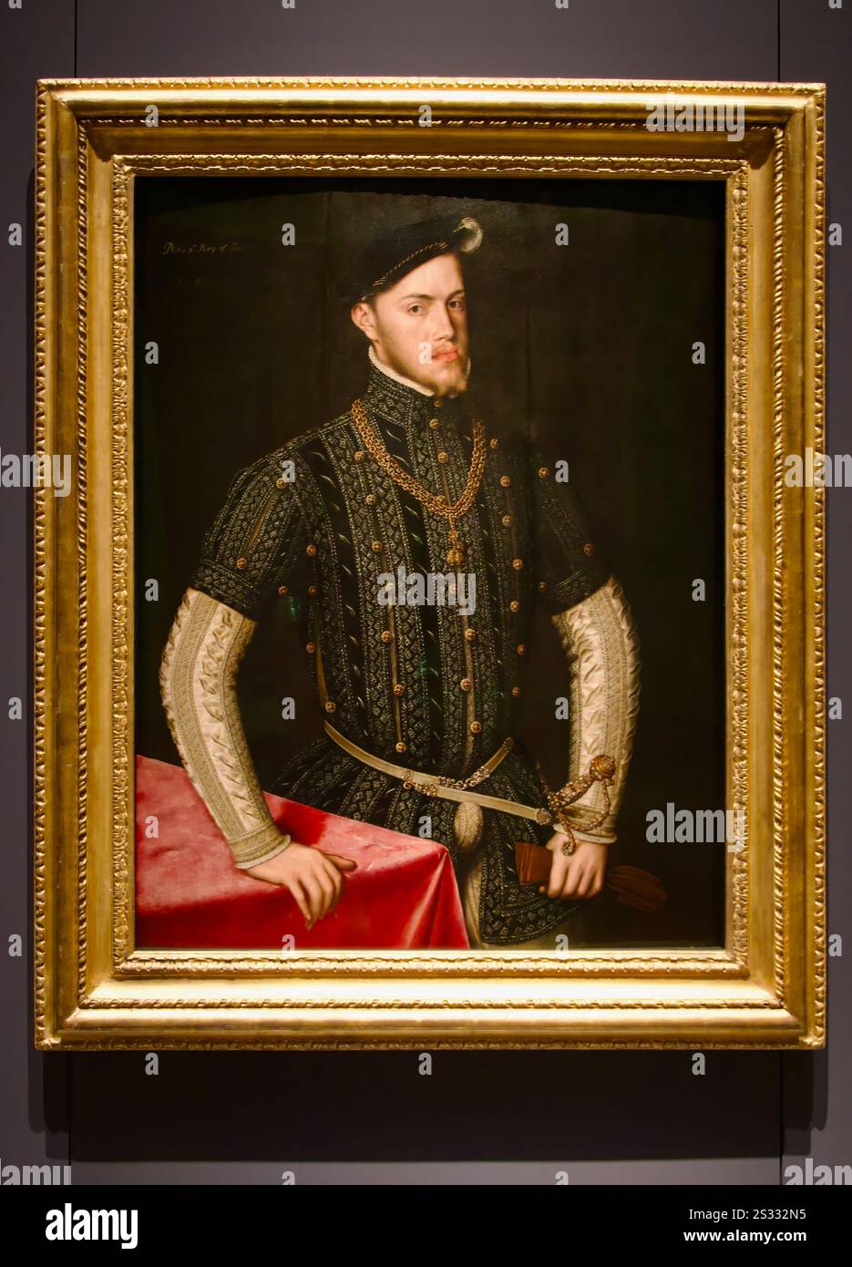 Circa 1549-50 olio su tela ritratto Filippo II di Anthonis Mor di proprietà del Museo de Bellas Artes de Bilbao Royal Collections Gallery Madrid Spagna Foto Stock
