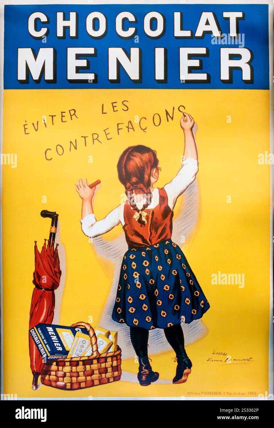 Poster Cholololat Menier vintage, Francia Foto Stock
