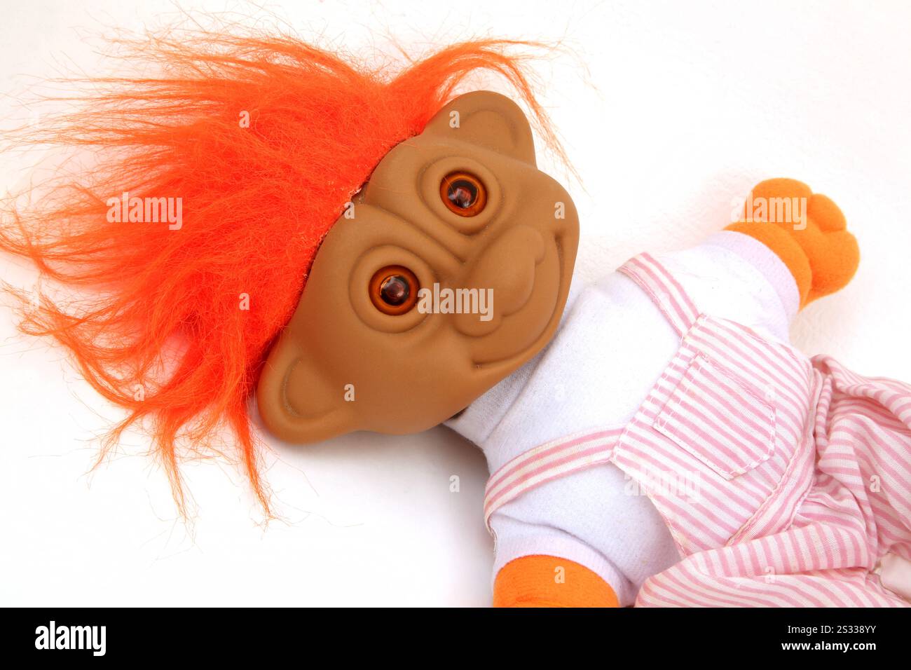 Bambola Troll (DAM) anni '1990 con occhi luminosi e corpo morbido Foto Stock