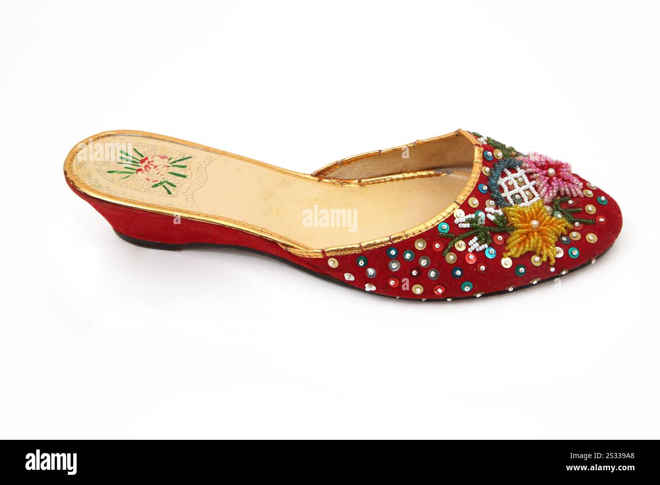 Scarpe turche con perline e paillettes Foto Stock