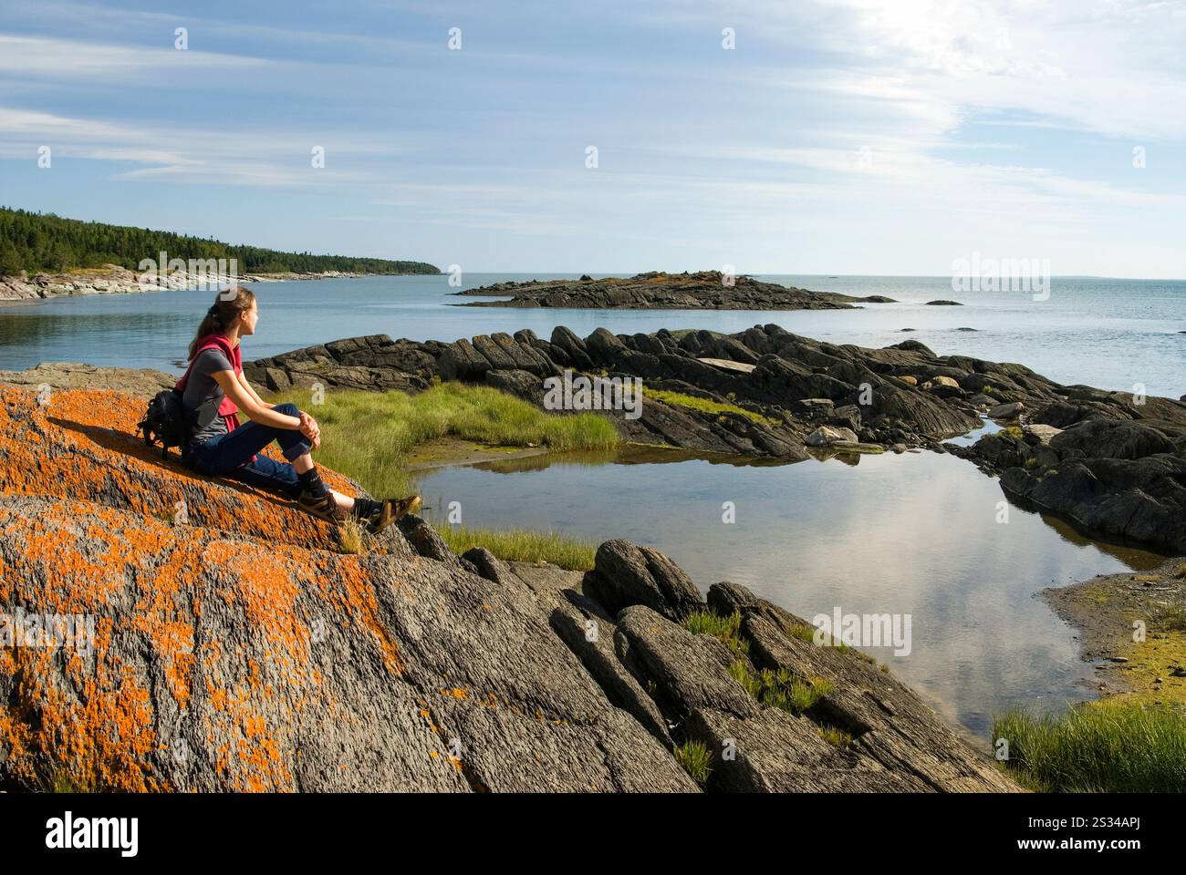 Warden Cove, Ile aux Lievres, fiume Saint-Laurent, provincia del Quebec, Canada, Nord America Foto Stock