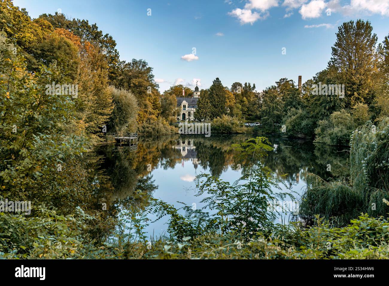 Castello Britz, Berlino, estate indiana, Foto Stock