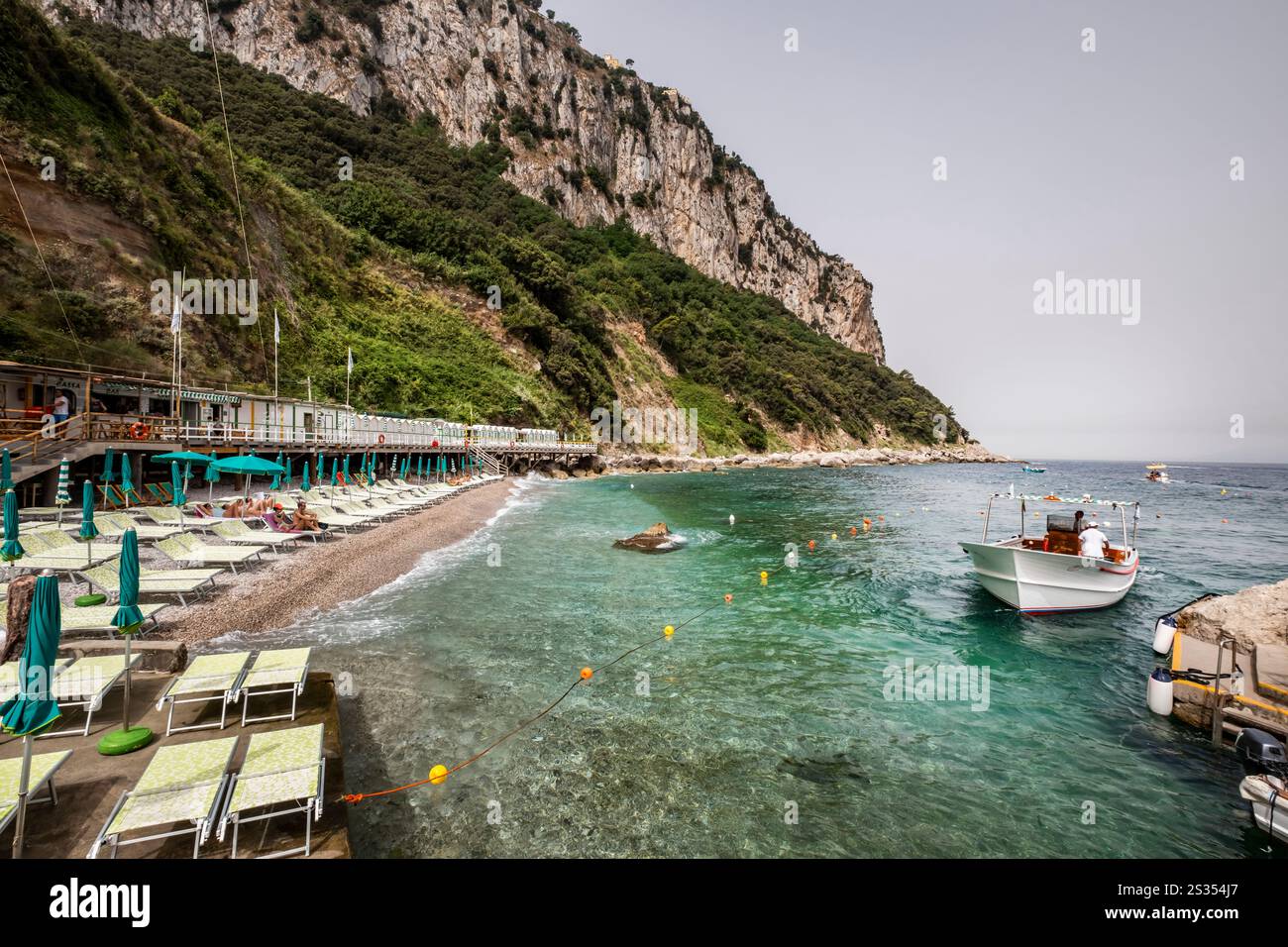 Stabilimento balneare bagni di Tiberio a Capri, Golfo di Napoli, Italia Foto Stock