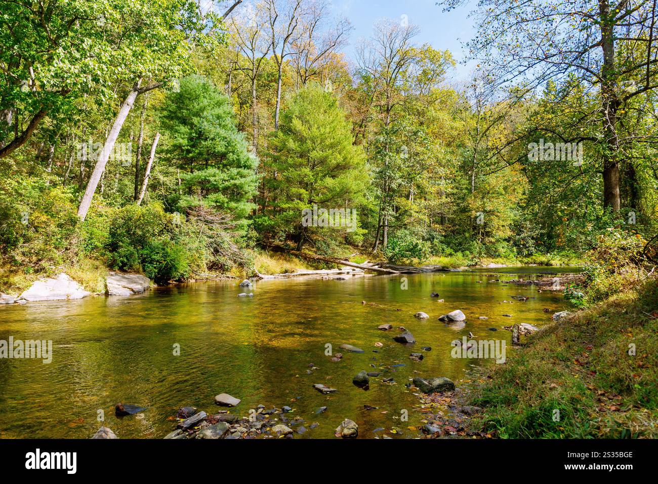 Deer Creek nel Rocks State Park vicino a Pylesville, Harford County, Maryland, USA Foto Stock