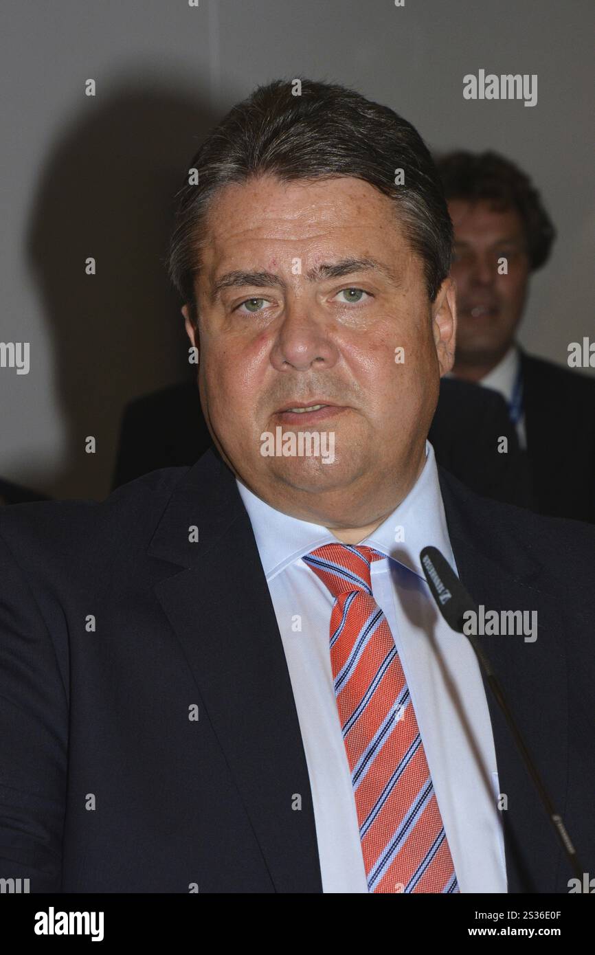 Ministro federale dell'economia e dell'energia Sigmar Gabriel Foto Stock