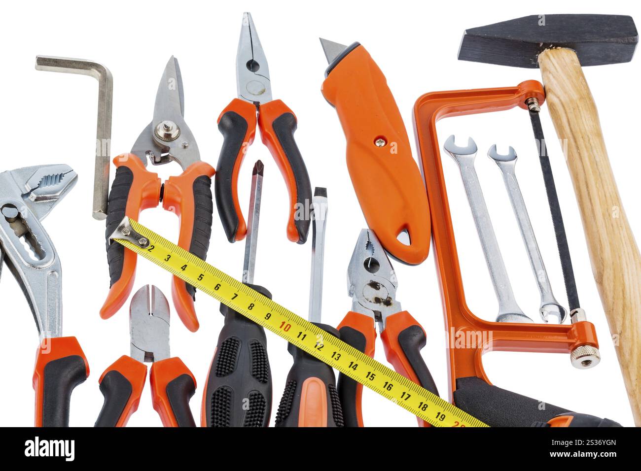 Utensili manuali, foto simbolica per l'edilizia, l'artigianato, il fai da te in Austria Foto Stock
