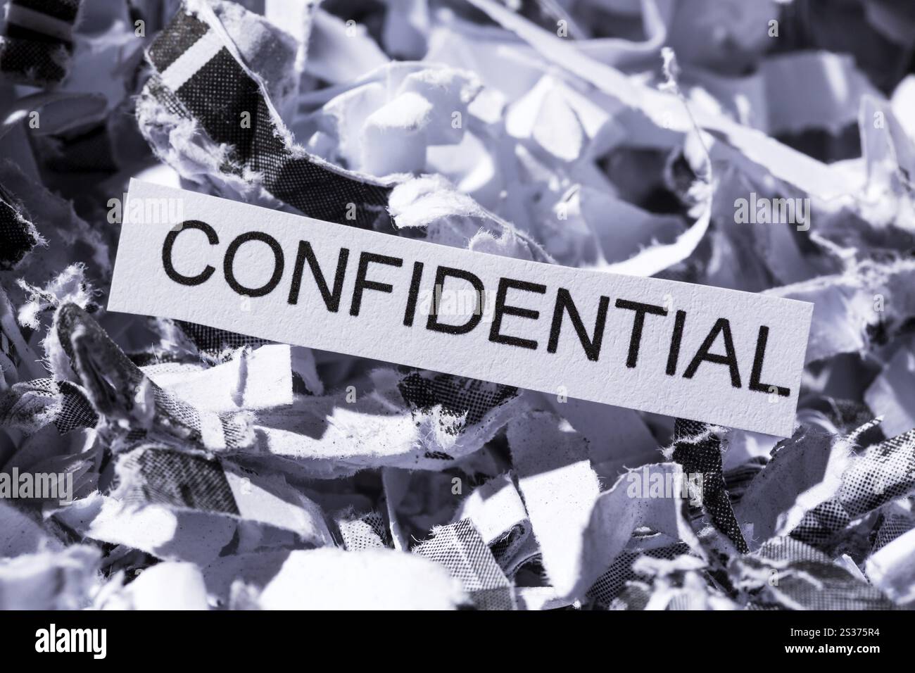 La carta si spezza con la parola chiave Confidential, foto simbolica per la distruzione dei dati, il segreto bancario e la riservatezza Austria Foto Stock