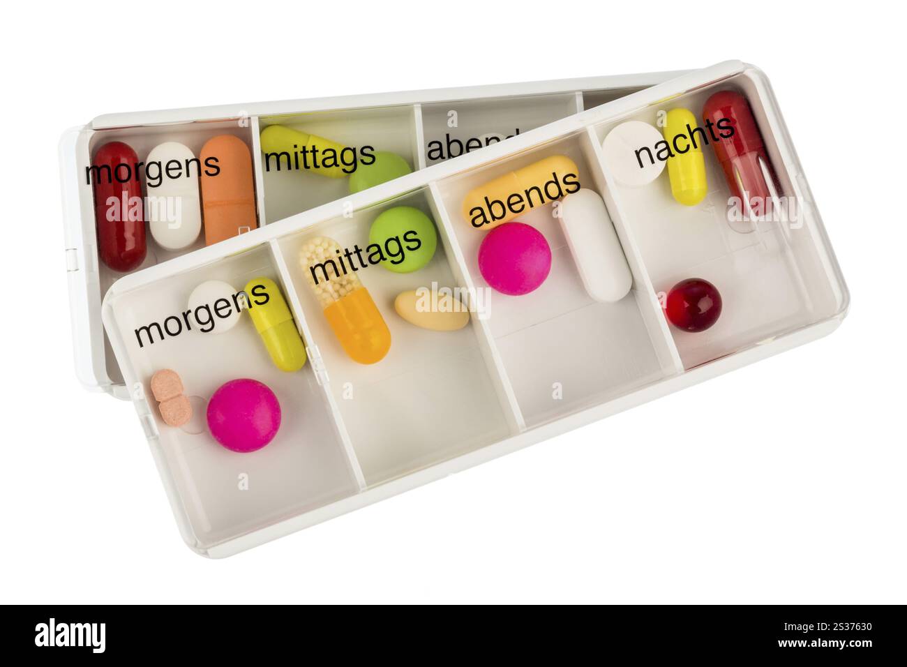 Dispenser per tablet, foto simbolica per terapia, prescrizione e dosaggio Austria Foto Stock