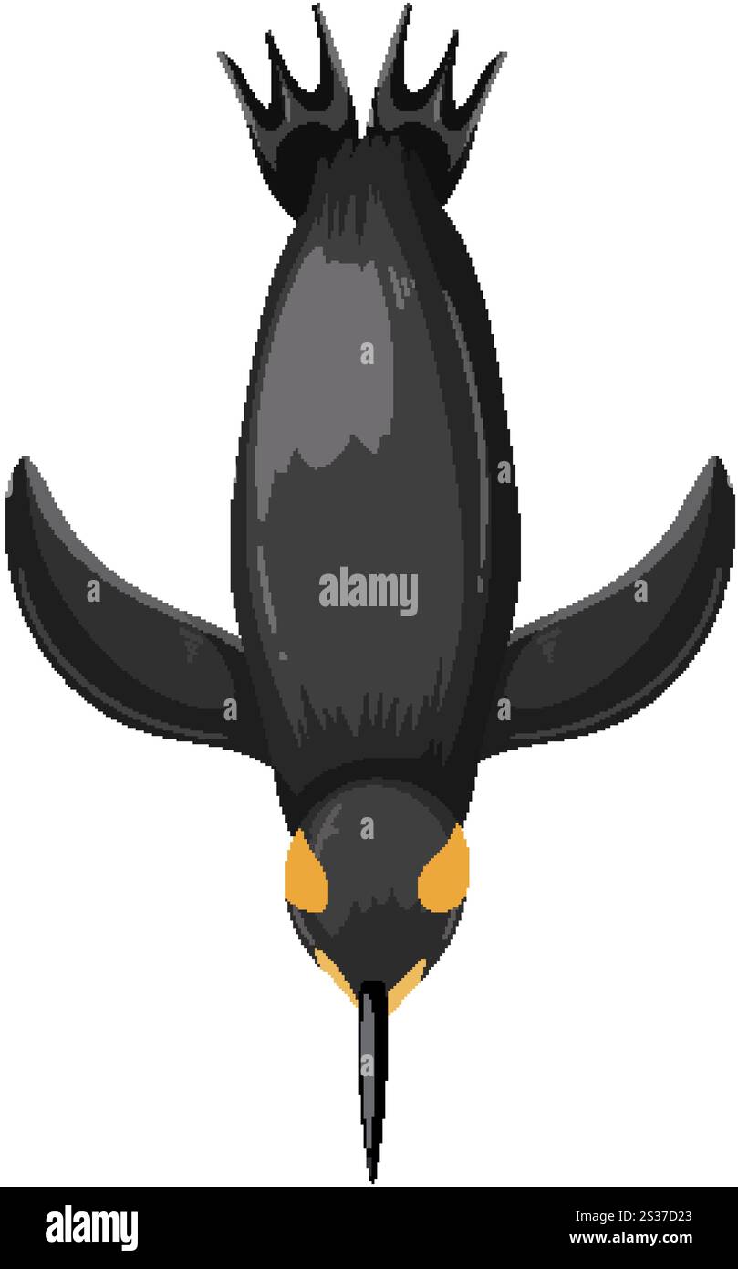 Illustrazione di un pinguino che si tuffa sott'acqua Illustrazione Vettoriale