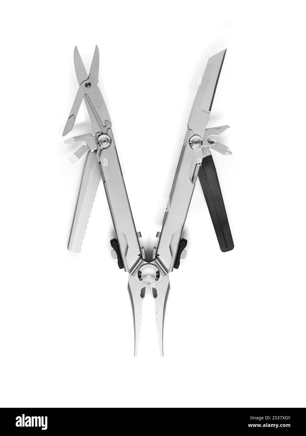 Coltello tascabile isolato su sfondo bianco. Coltello tascabile isolato su bianco Foto Stock