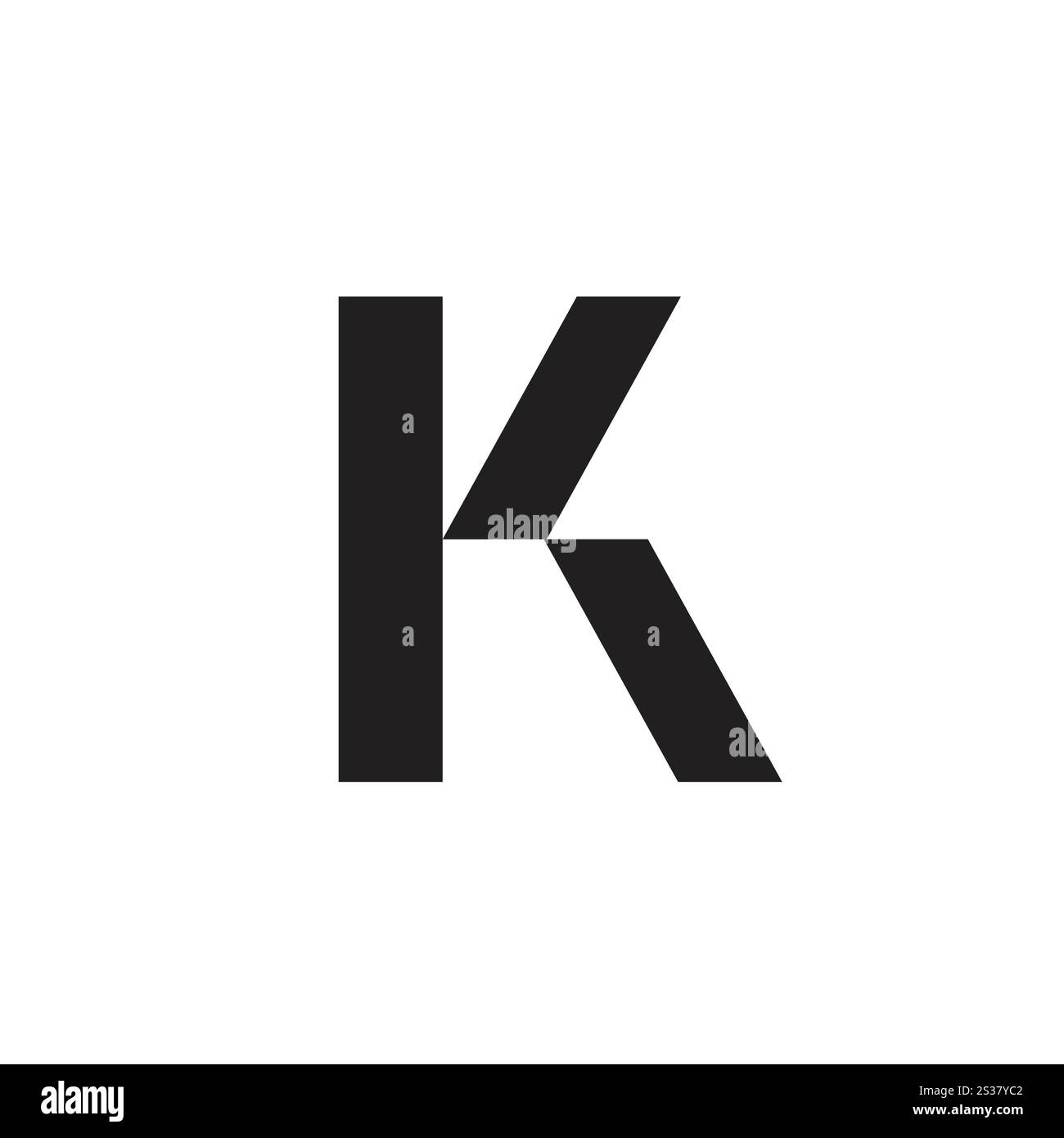 Logo lettera K maiuscola minimalista con sfondo vuoto Illustrazione Vettoriale