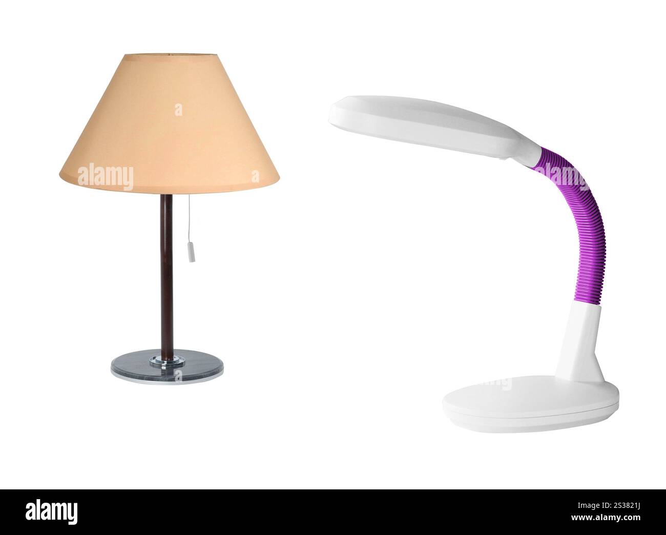 lampade da tavolo isolate su sfondo bianco. lampade da tavolo isolate su bianco Foto Stock