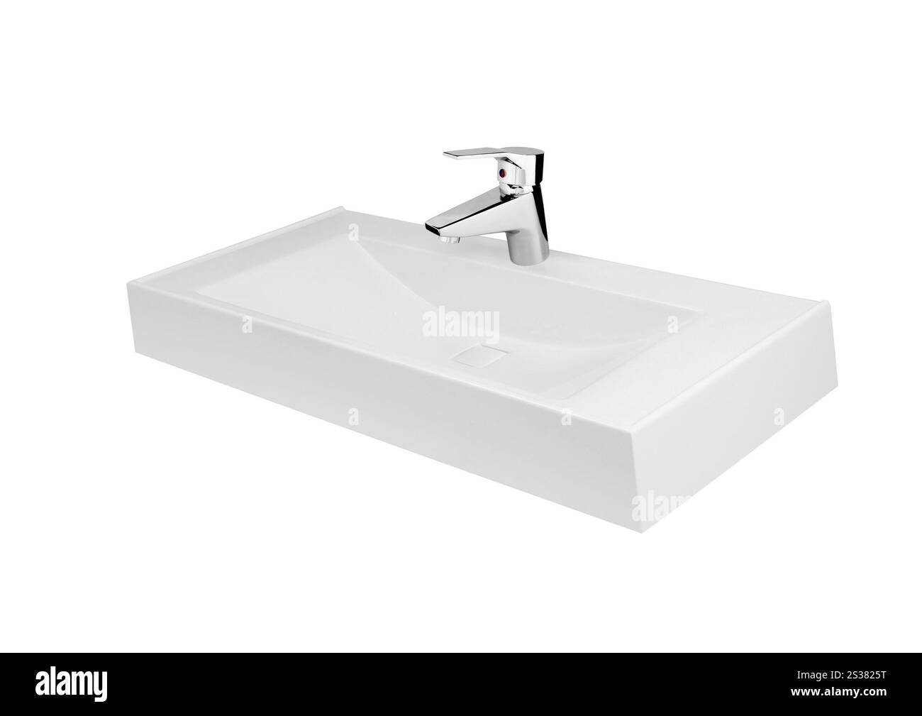 Moderno lavabo isolato su sfondo bianco. Moderno lavandino Foto Stock