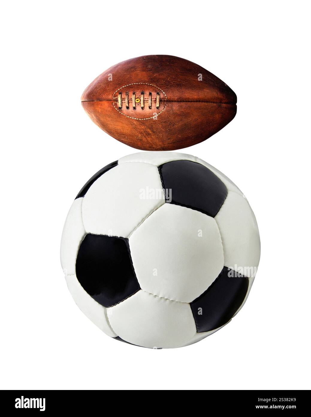 Un gruppo di palline sportive su un bianco. gruppo di palline sportive su un bianco Foto Stock