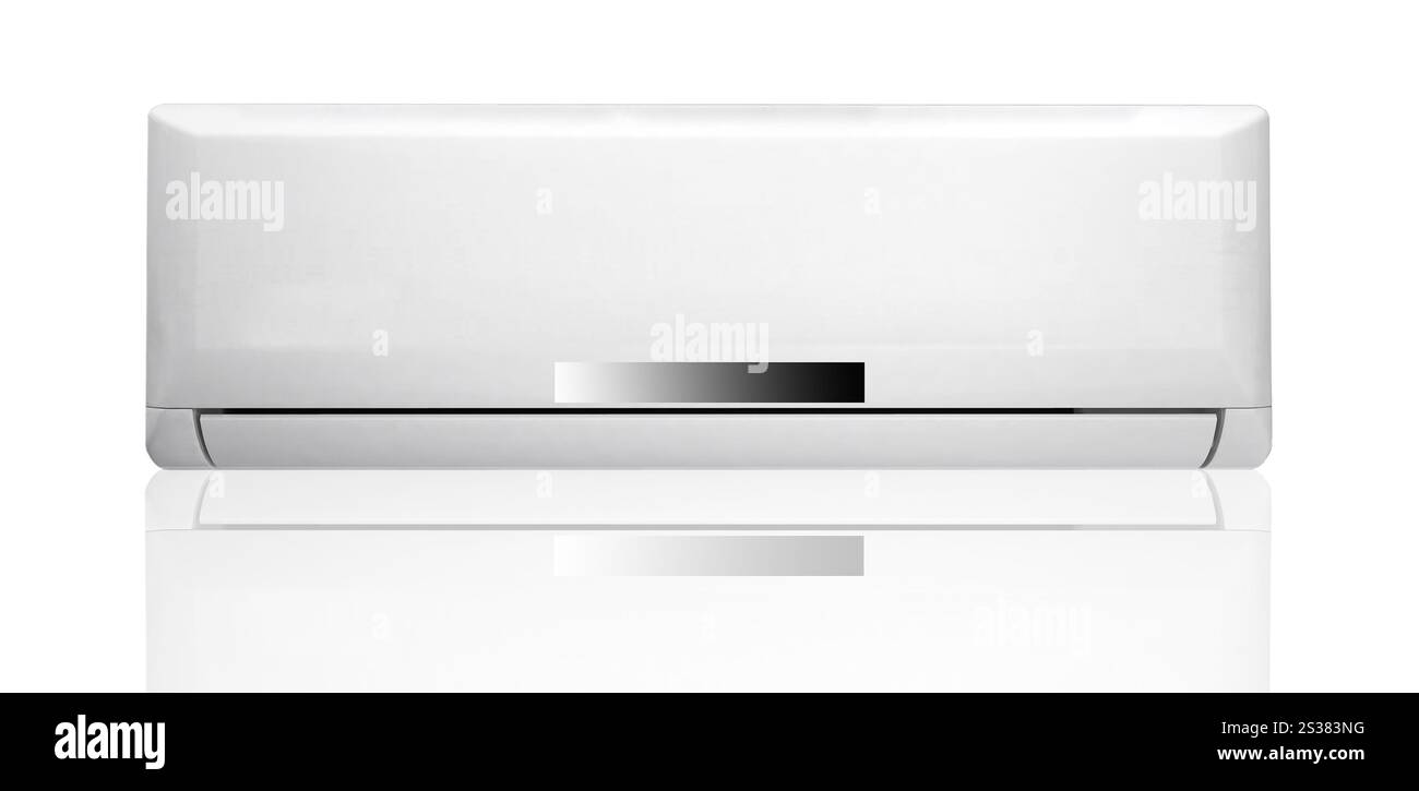 Condizionatore d'aria di colore bianco isolato. Condizionatore d'aria di colore bianco Foto Stock
