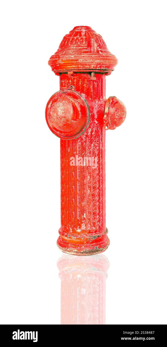 Idrante antincendio isolato dallo sfondo. Fire Hydrant isolato su bianco Foto Stock