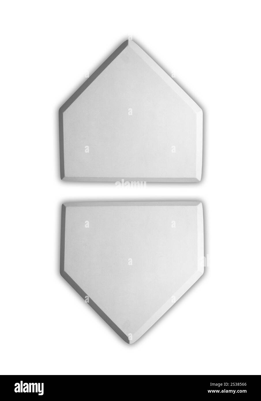 Base piastra baseball isolata su bianco. Base per piastra da baseball Foto Stock