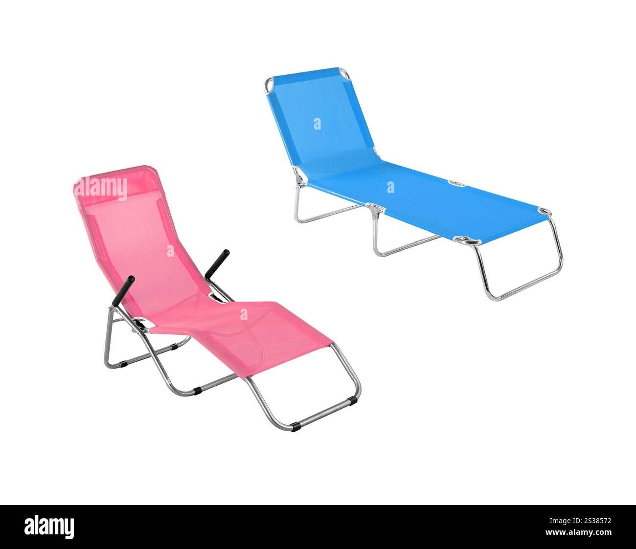 sdraio isolato su sfondo bianco. sdraio da spiaggia Foto Stock
