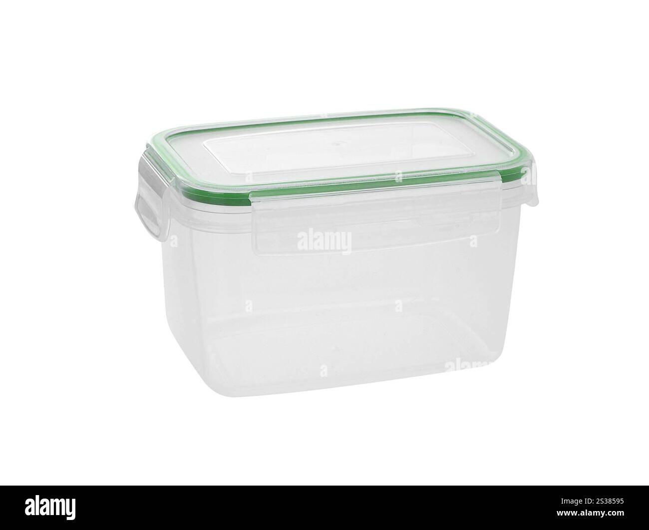 Contenitore in plastica isolato su bianco. Contenitore di plastica Foto Stock