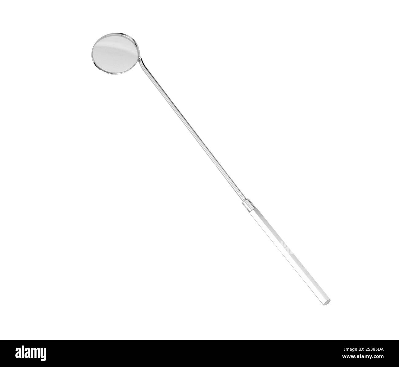 Specchio dentario isolato su sfondo bianco. Specchio dentale Foto Stock